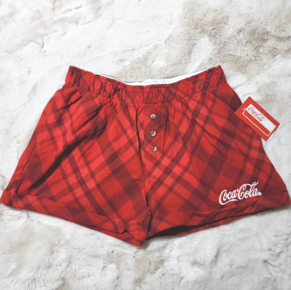 Coca-Cola Red Hoodie and Shorts PJ Set Size Medium
